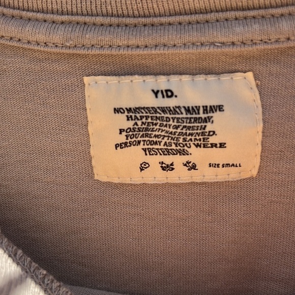 YESTERDAY IS DEAD FLOWER SHOP TEE OATMEAL/NAVY. SIZE S. - Picture 3 of 12